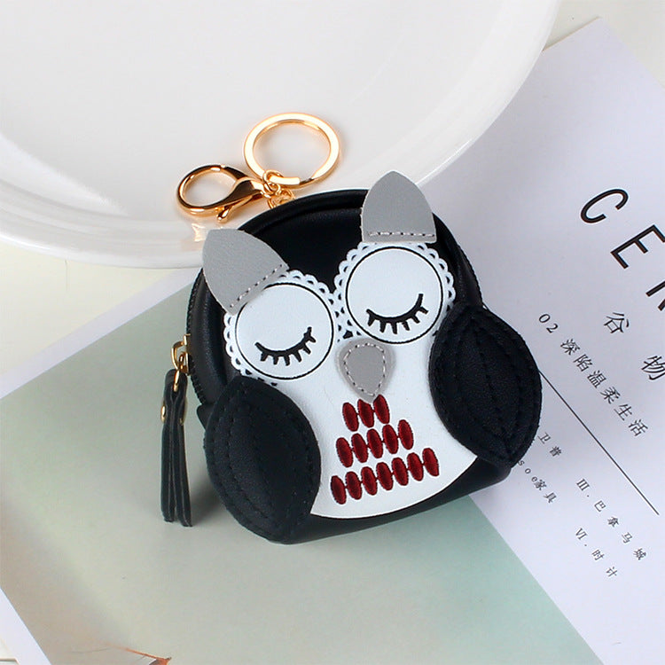 Wholesale PU Key Bag Owl Coin Purse Keychain
